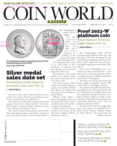 Coin World Weekly February 13, 2023 Issue Cover