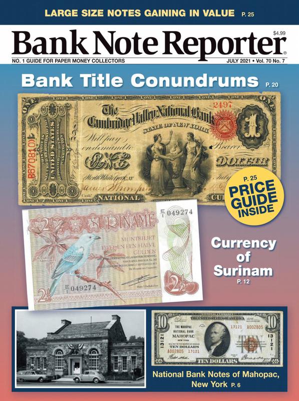 a bank note reporter was a a bank note reporter was a