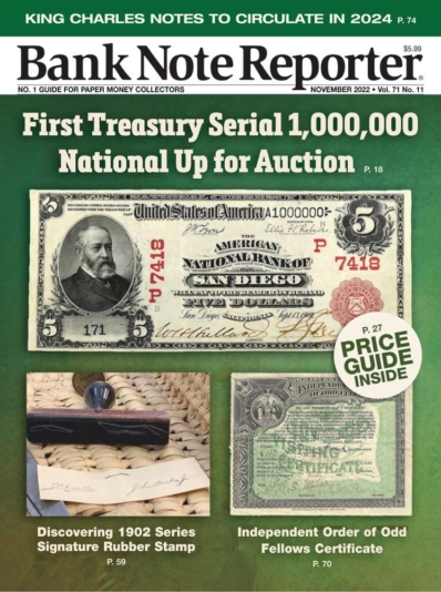 Bank Note Reporter November 01, 2022 Issue Cover