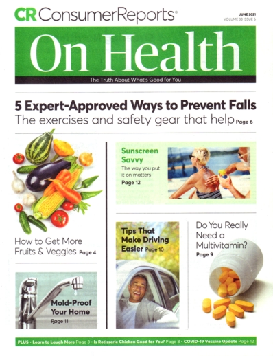 Consumer Reports On Health June 01, 2021 Issue Cover