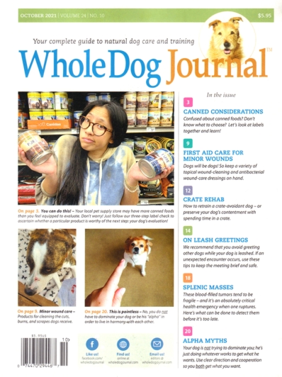 Whole Dog Journal October 01, 2021 Issue Cover