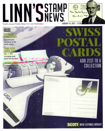 Linn's Stamp News Monthly January 16, 2023 Issue Cover