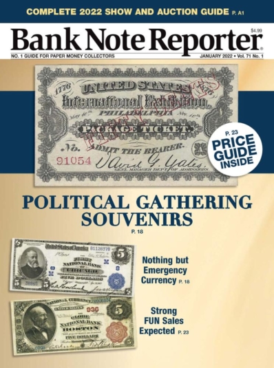 Bank Note Reporter January 01, 2022 Issue Cover