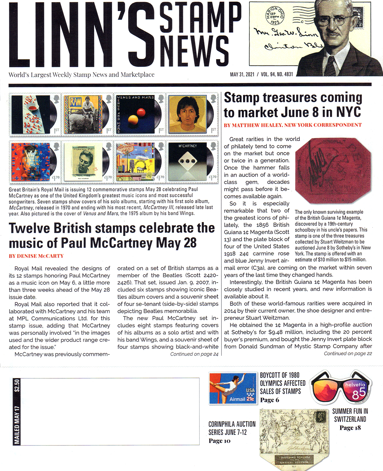 Linn's Stamp News Magazine Gift Subscription