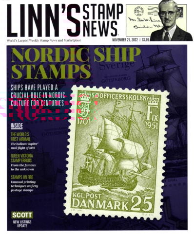 Linn's Stamp News Monthly November 21, 2022 Issue Cover