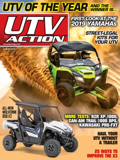 UTV Action August 01, 2018 Issue Cover