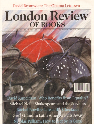 London Review Of Books October 22, 2009 Issue Cover