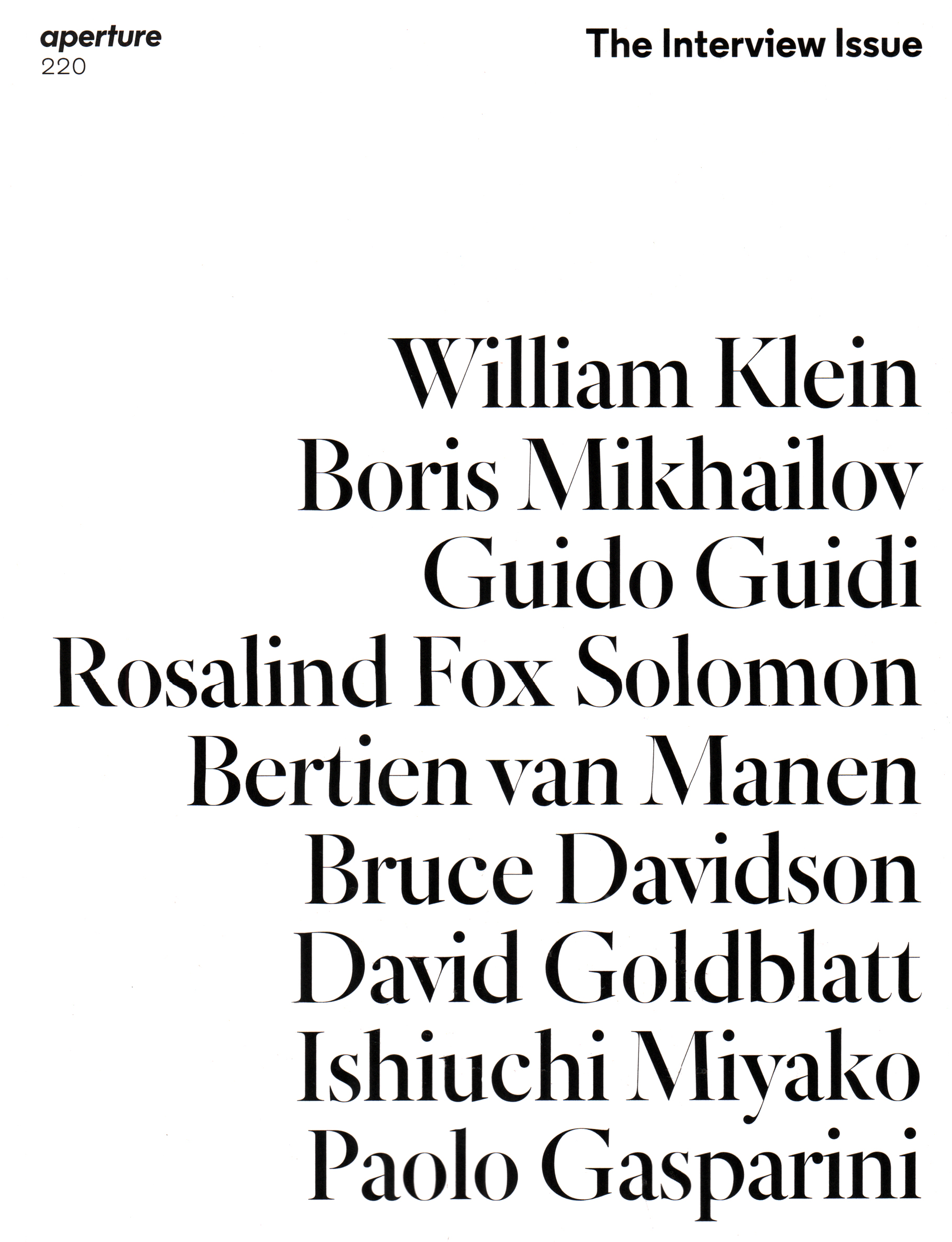 Aperture September 01, 2015 Issue Cover