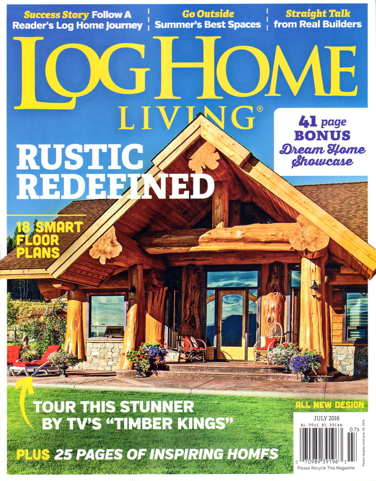 Log-and-Timber-Home-Living July 01, 2016 Issue Cover