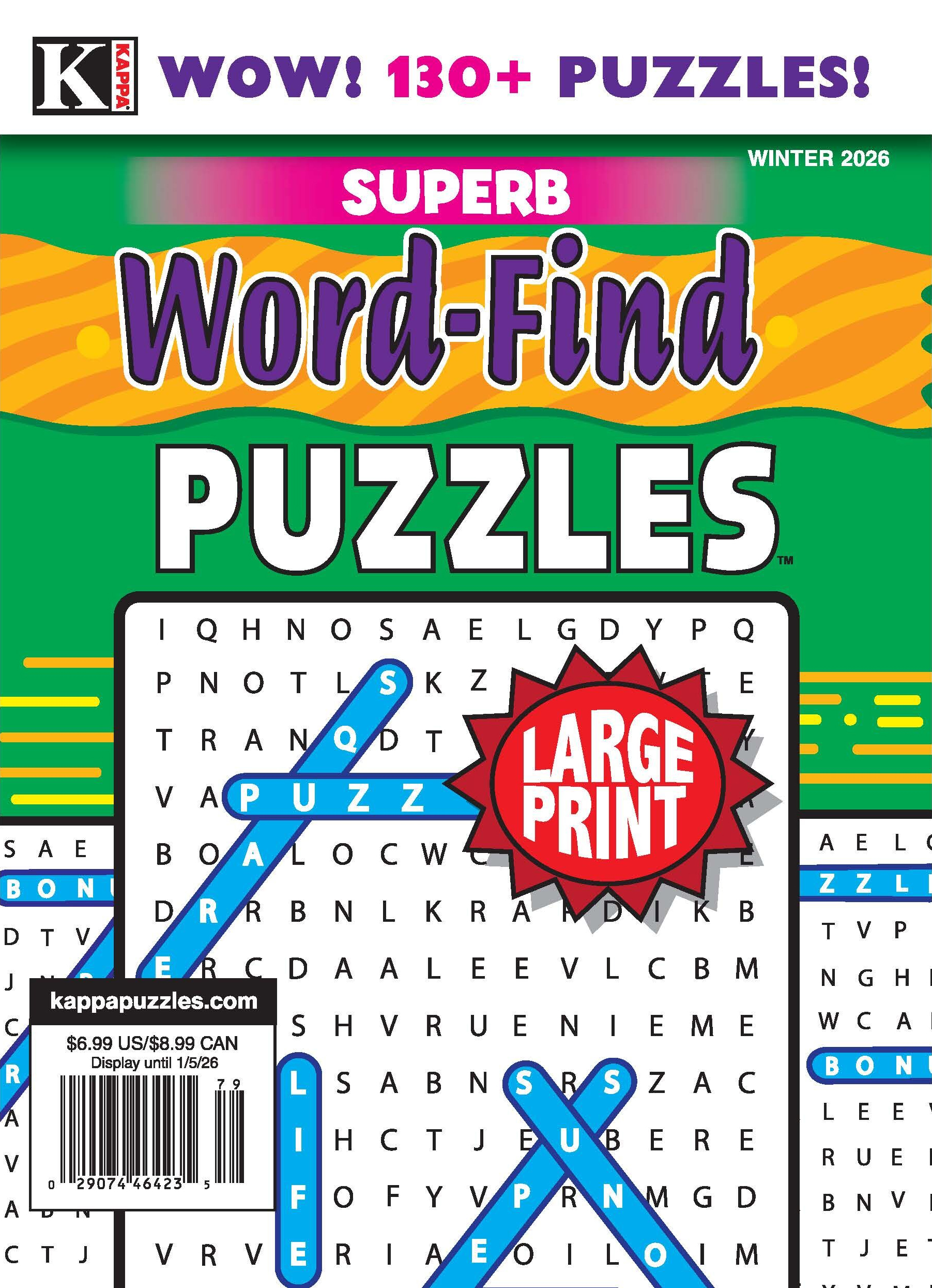 Superb Word Find Large Print January 01, 2026 Issue Cover