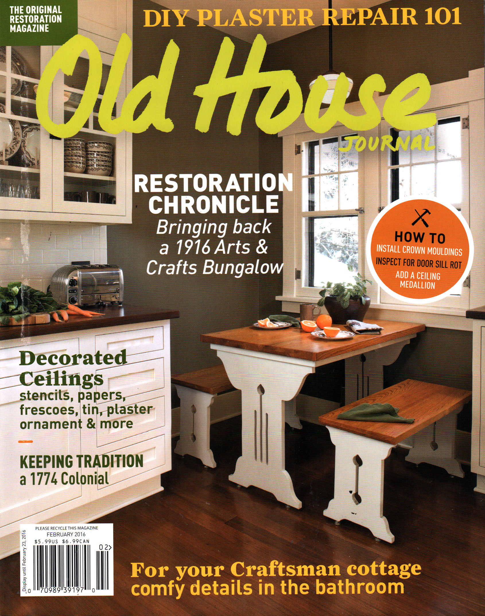 Old-House-Journal February 01, 2016 Issue Cover