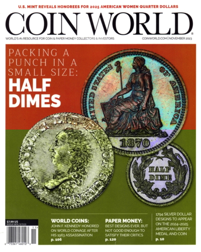 Coin World Monthly November 01, 2023 Issue Cover