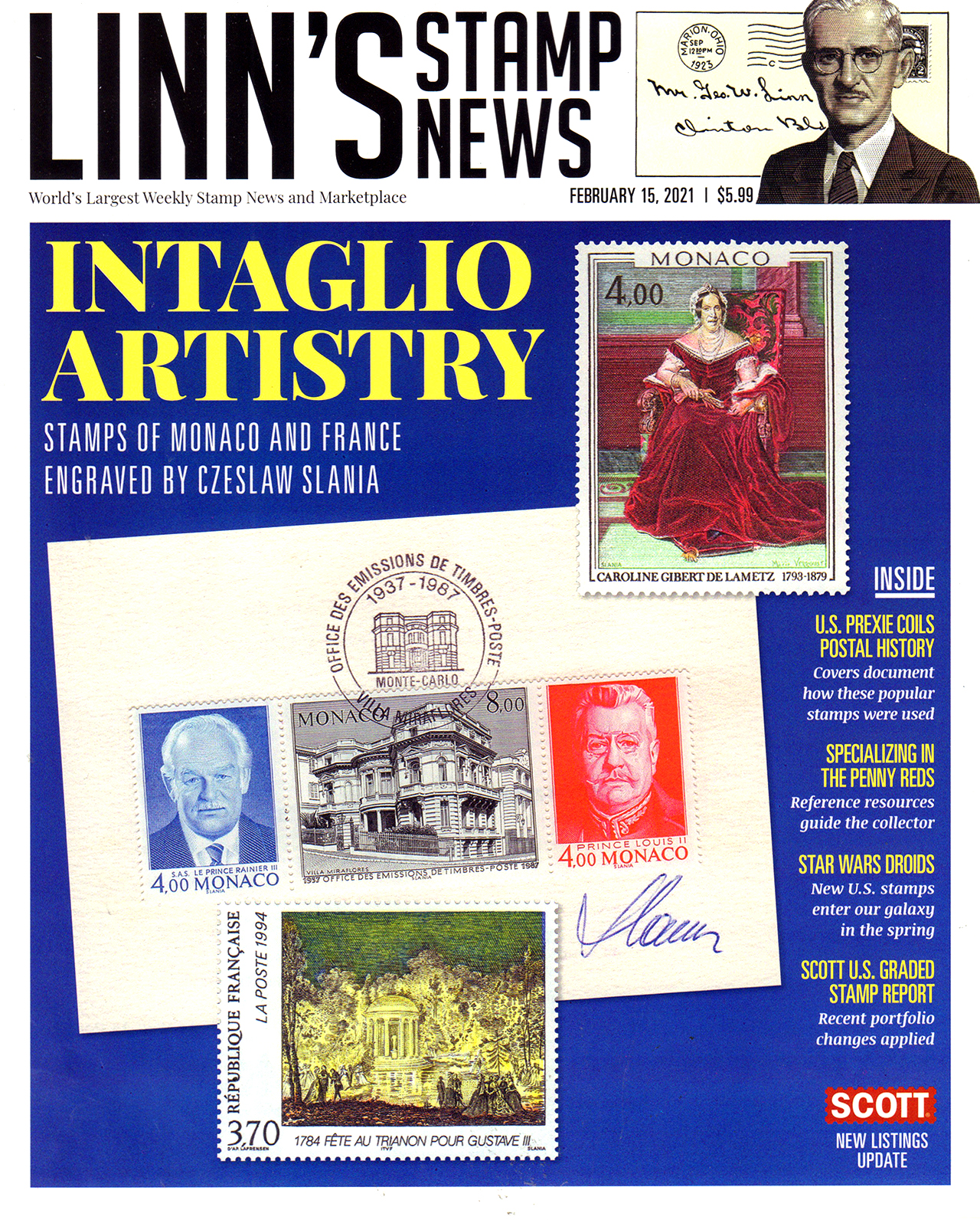 Linns-Stamp-News February 15, 2021 Issue Cover