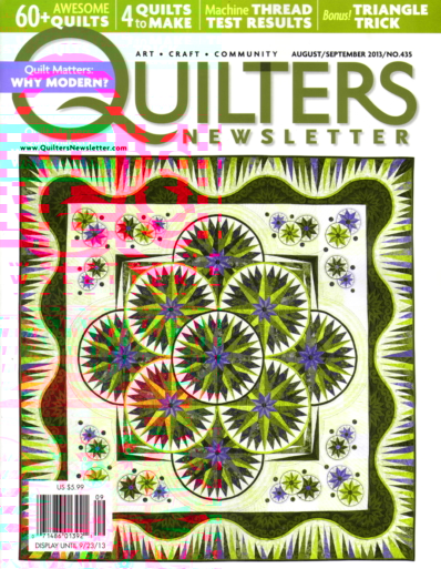 Quilter's Newsletter August 01, 2013 Issue Cover