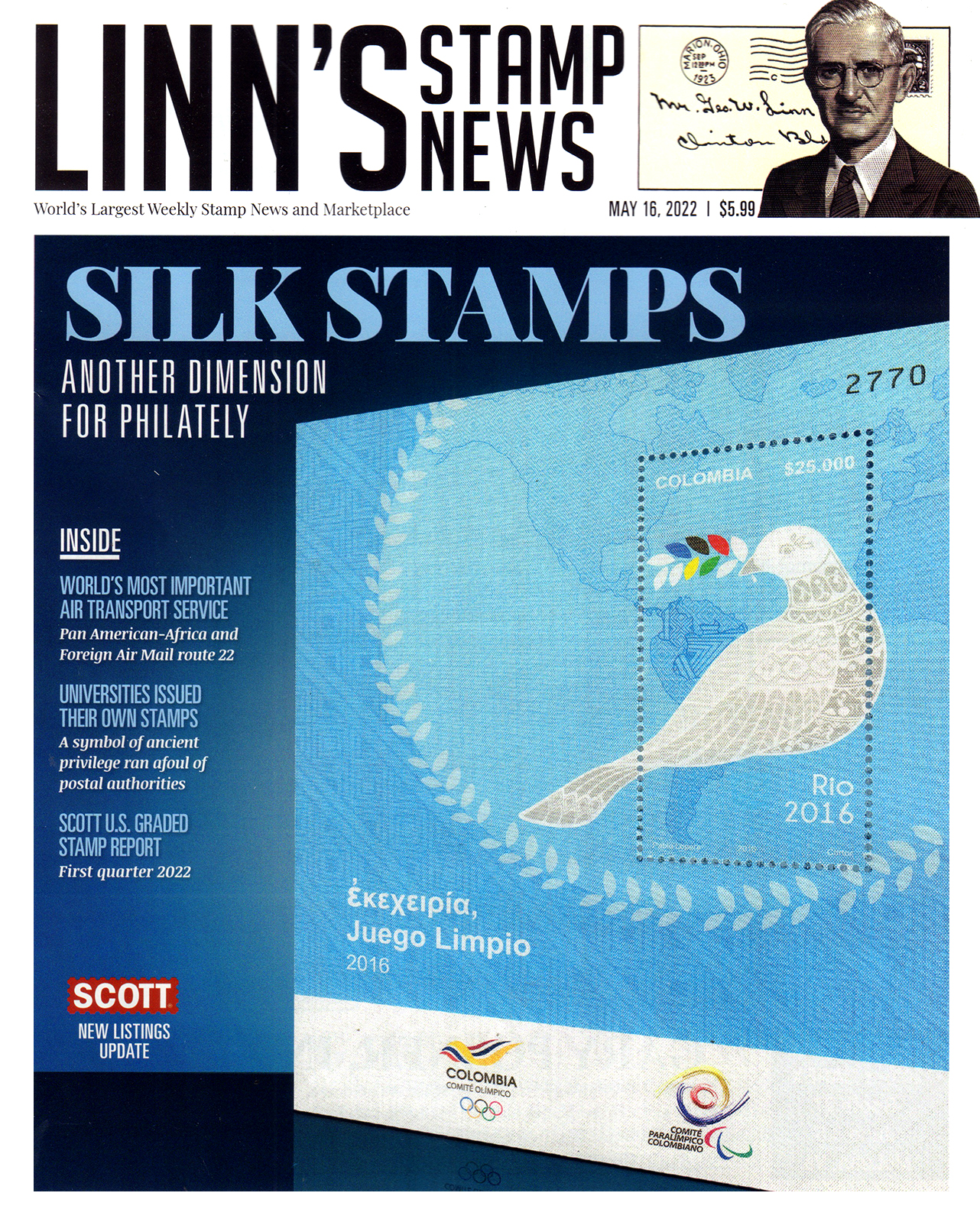 Linns-Stamp-News-Weekly May 16, 2022 Issue Cover