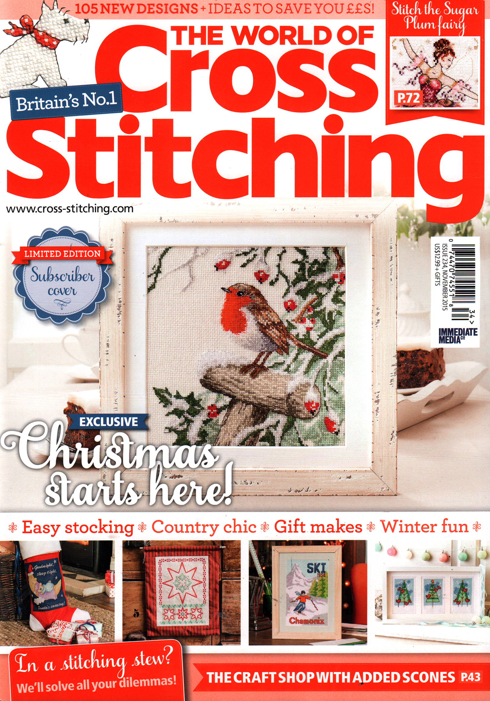 The-World-of-Cross-Stitching November 01, 2015 Issue Cover