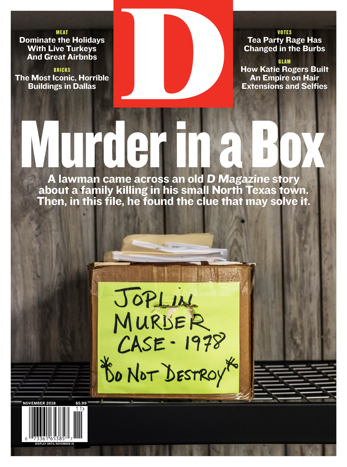 D-Magazine November 01, 2018 Issue Cover