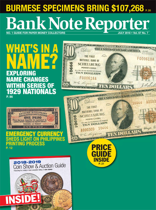 Bank-Note-Reporter July 01, 2018 Issue Cover