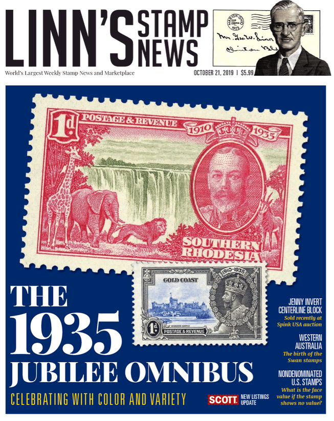 Linns-Stamp-News-Weekly October 21, 2019 Issue Cover