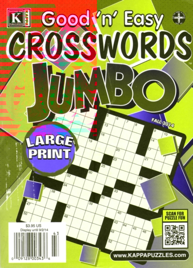 Good N Easy Crosswords Jumbo September 01, 2014 Issue Cover