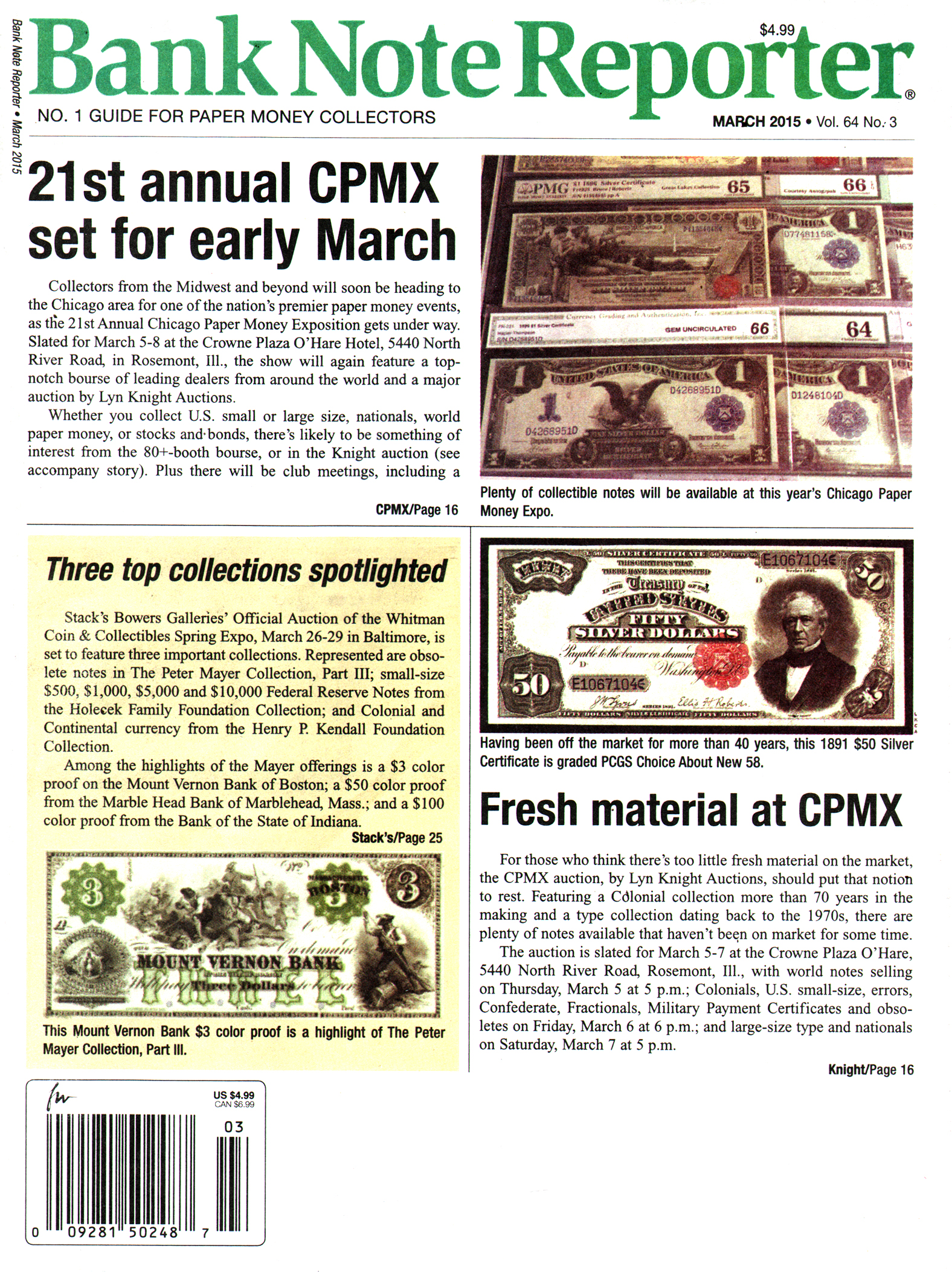 Bank-Note-Reporter March 01, 2015 Issue Cover