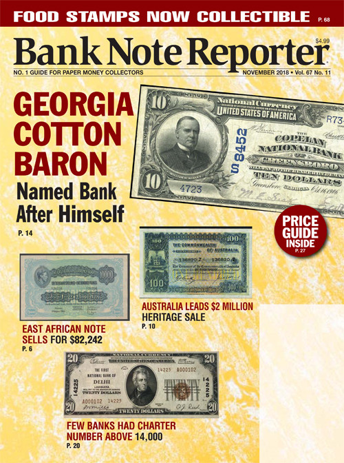 Bank-Note-Reporter November 01, 2018 Issue Cover