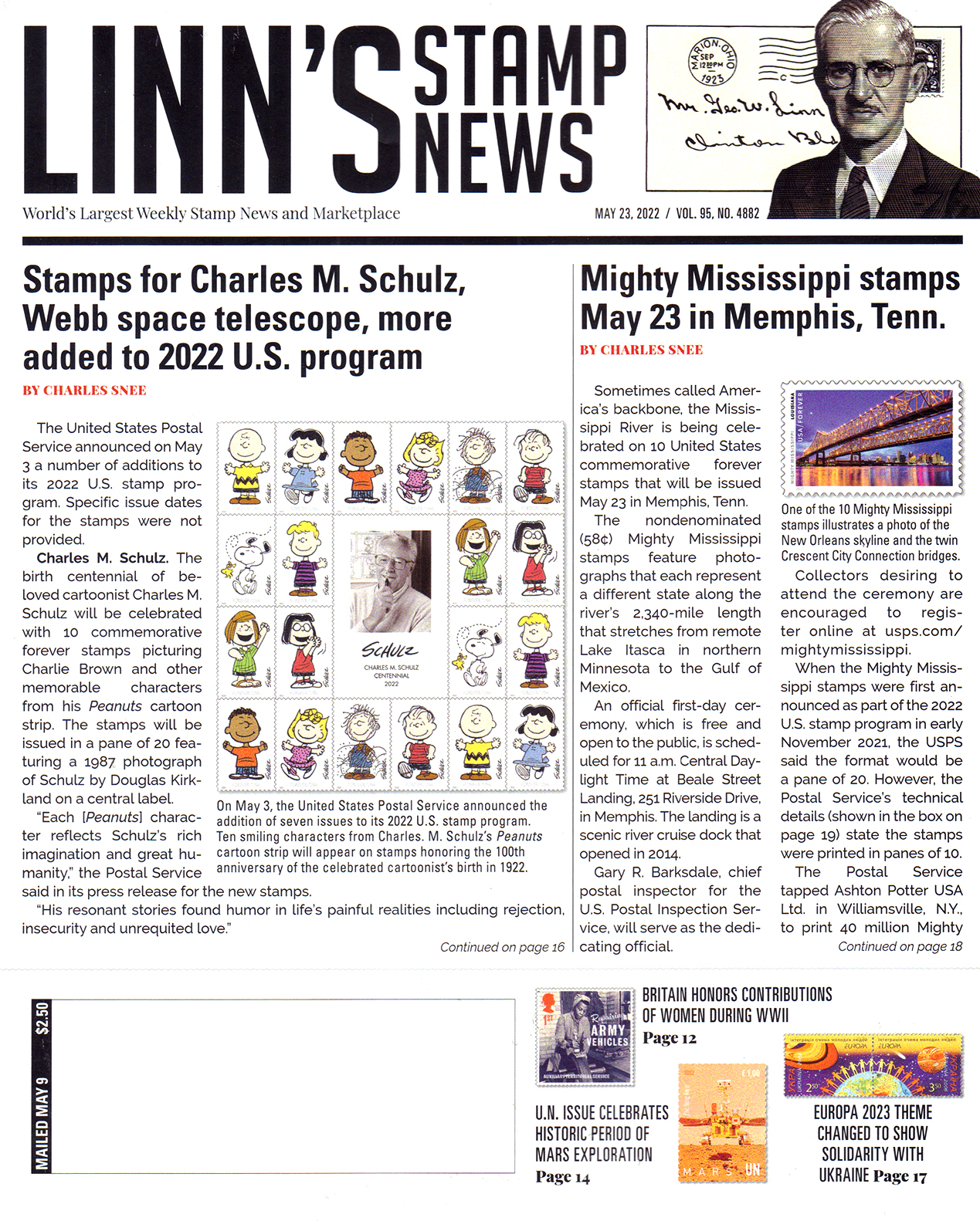 Linns-Stamp-News-Weekly May 23, 2022 Issue Cover