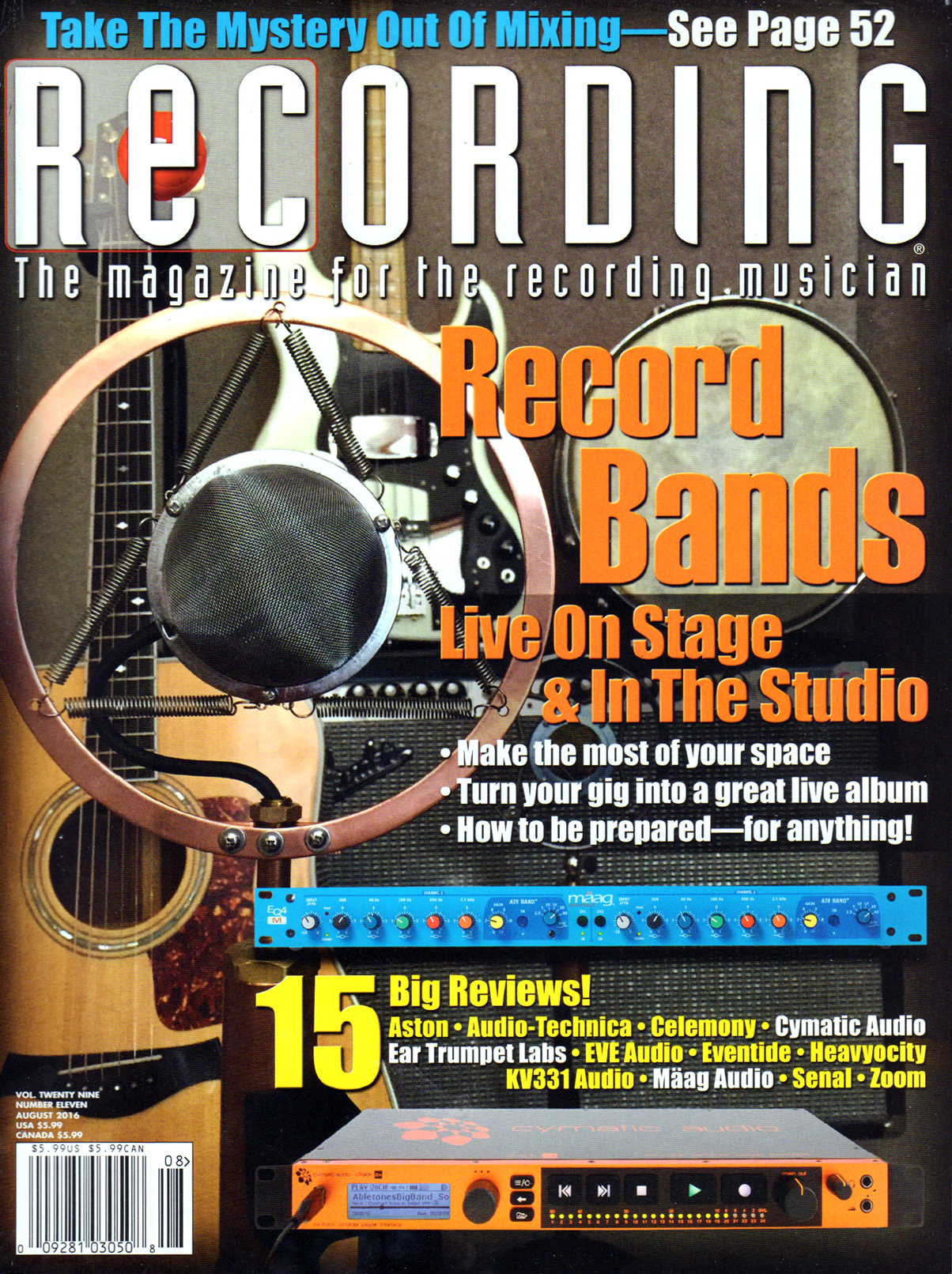 Recording-Magazine August 01, 2016 Issue Cover
