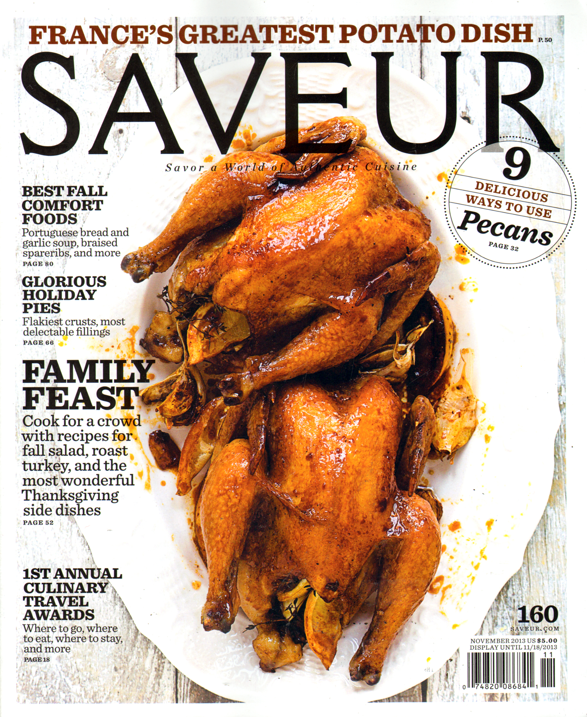 Saveur November 01, 2013 Issue Cover