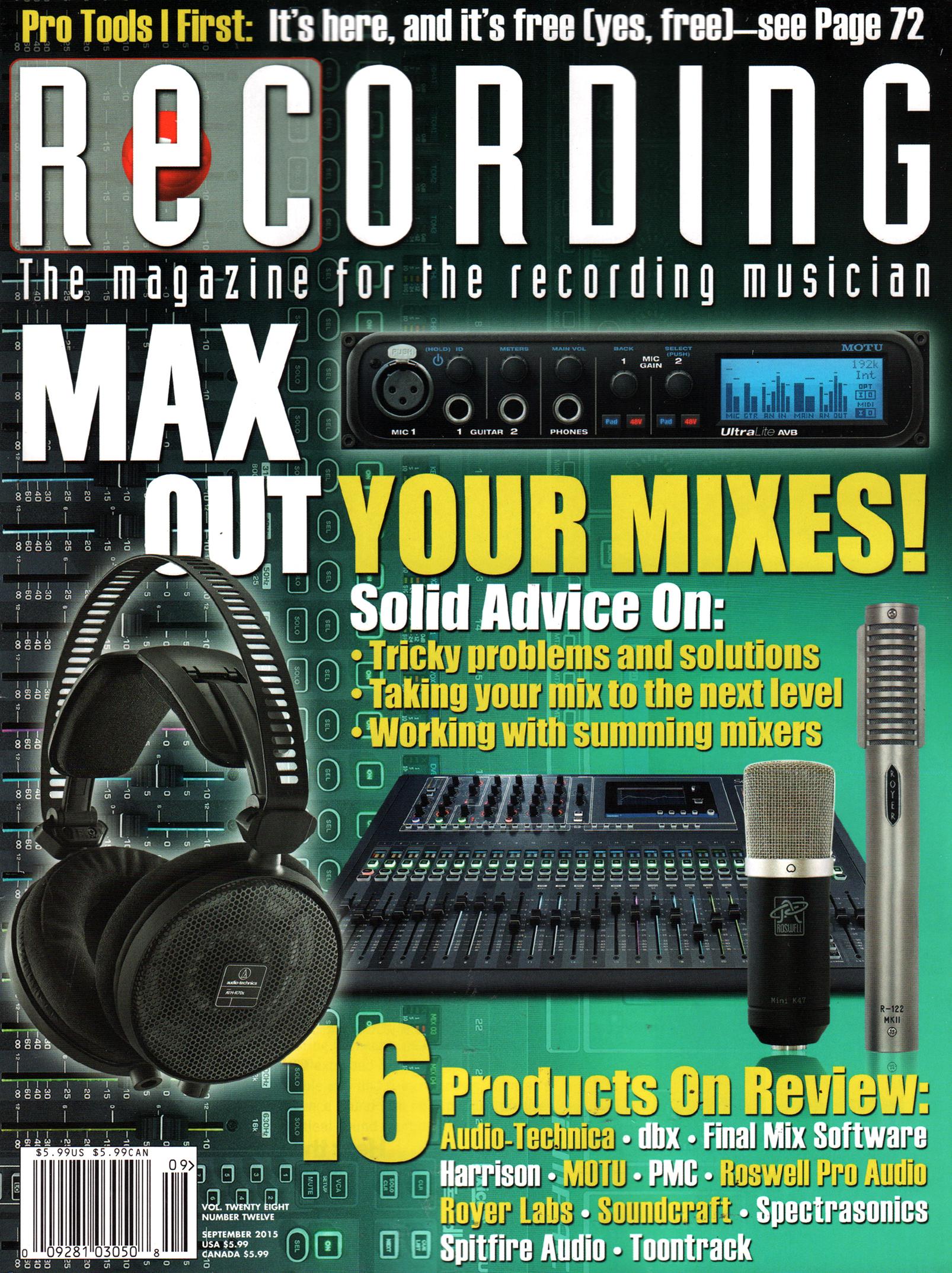 Recording-Magazine September 01, 2015 Issue Cover
