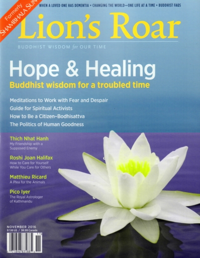 Lion's Roar November 01, 2016 Issue Cover