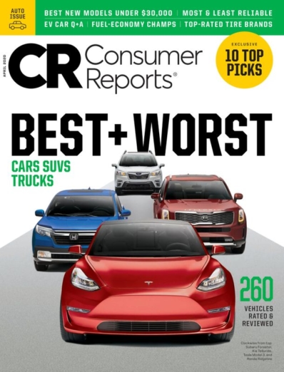 Consumer Reports April 01, 2020 Issue Cover