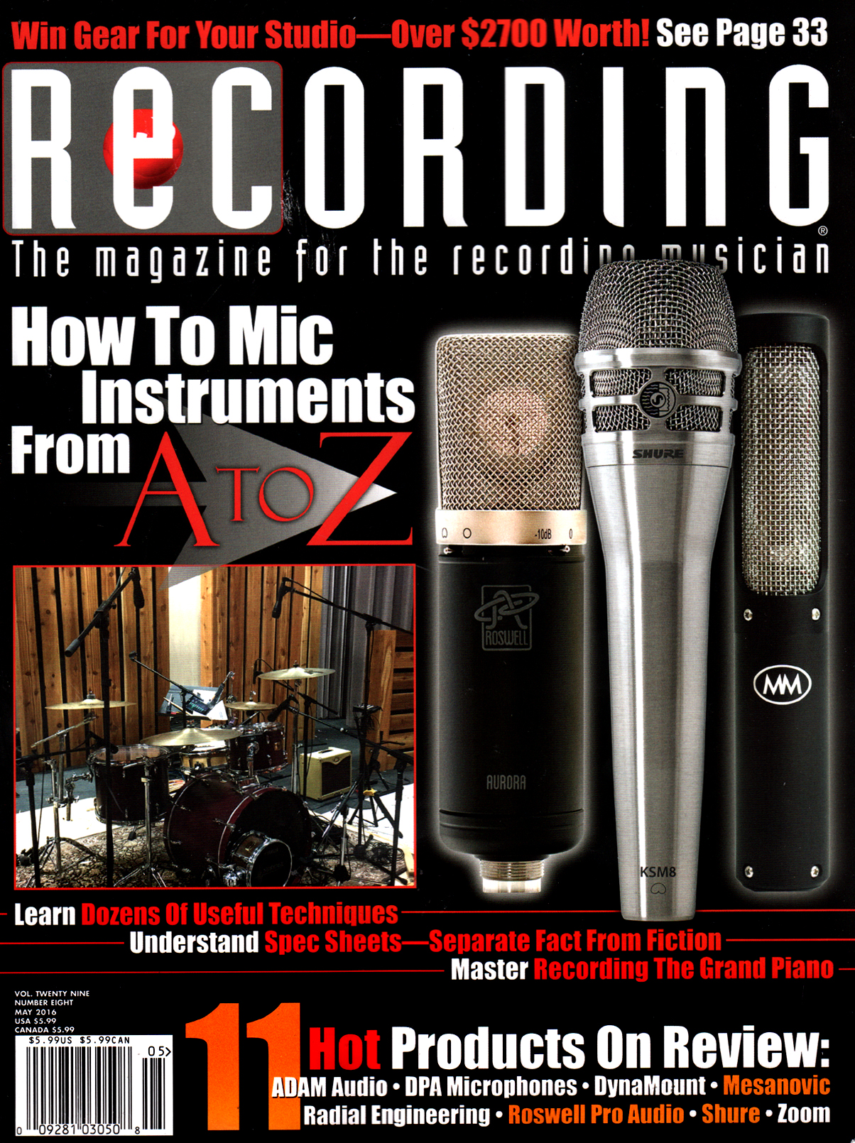 Recording-Magazine May 01, 2016 Issue Cover