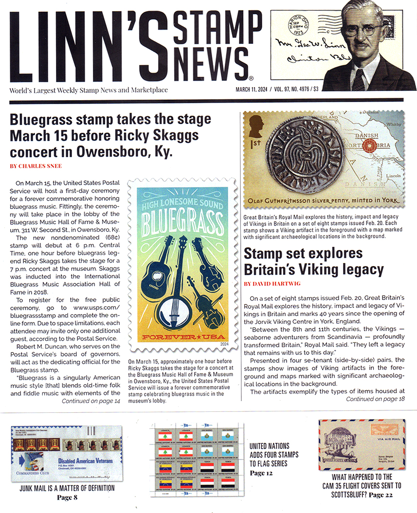 Linns-Stamp-News-Weekly March 11, 2024 Issue Cover
