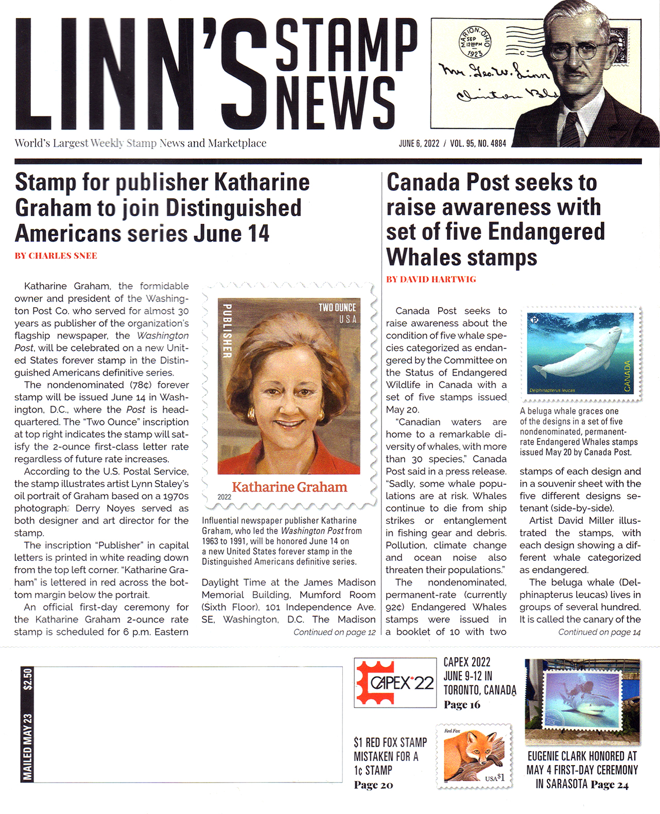 Linns-Stamp-News-Weekly June 06, 2022 Issue Cover