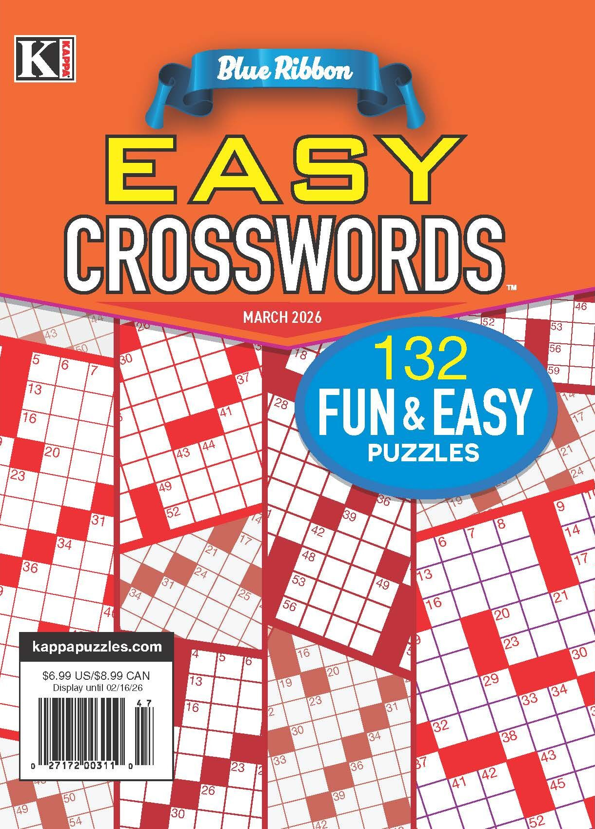 Blue Ribbon Easy Crosswords March 01, 2026 Issue Cover