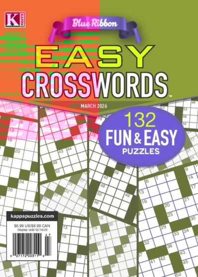 Blue Ribbon Easy Crosswords March 01, 2026 Issue Cover