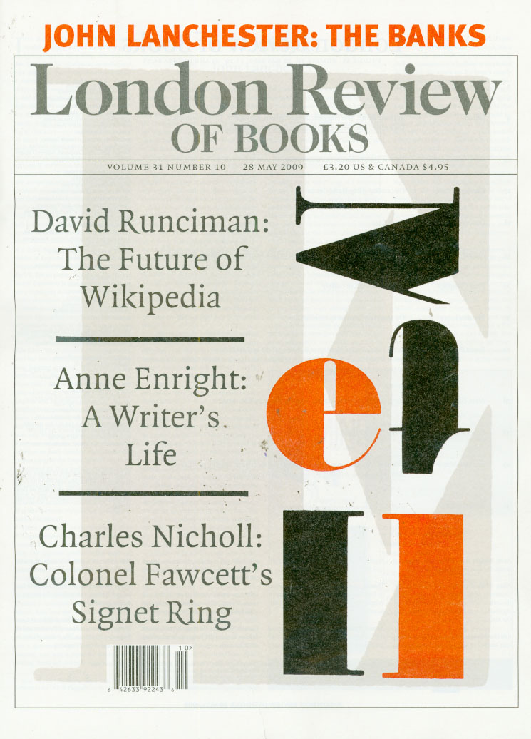 London-Review-Of-Books May 01, 2009 Issue Cover
