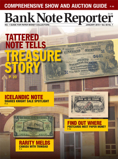 Bank-Note-Reporter January 01, 2019 Issue Cover