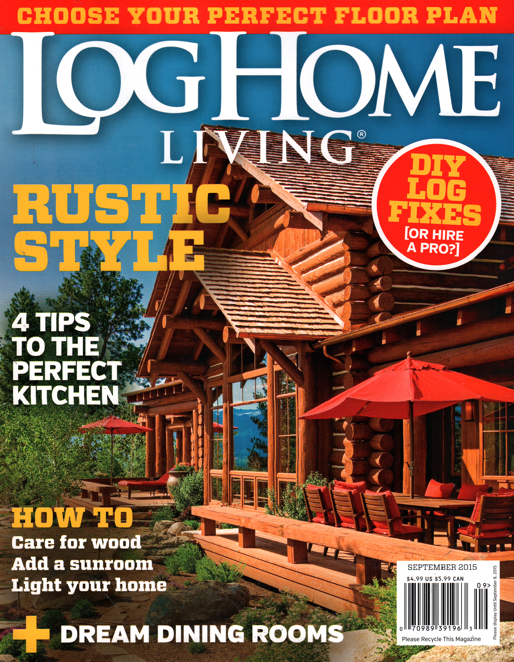Log-and-Timber-Home-Living September 01, 2015 Issue Cover