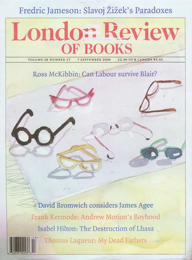 London-Review-Of-Books September 03, 2006 Issue Cover