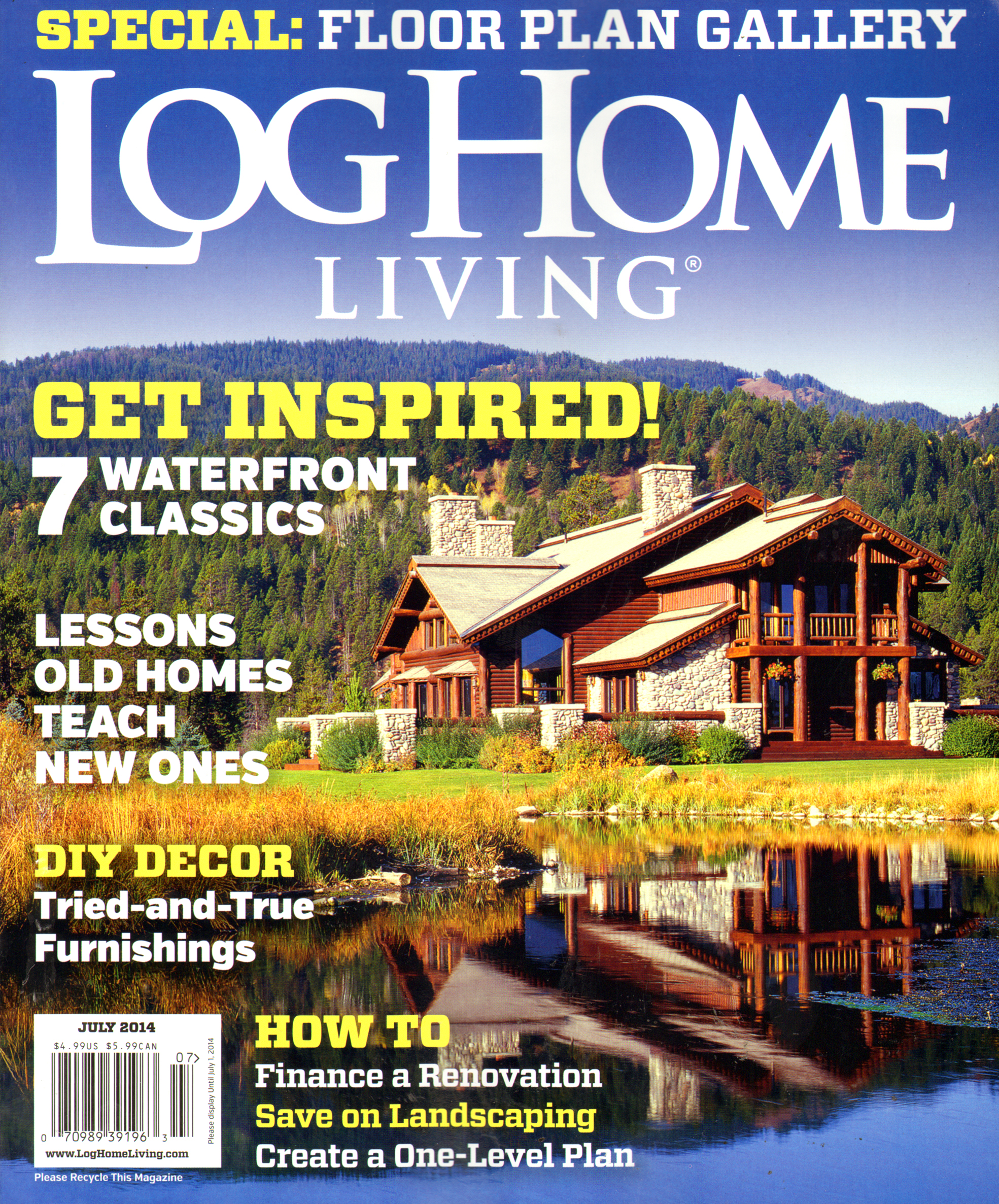 Log-and-Timber-Home-Living July 01, 2014 Issue Cover