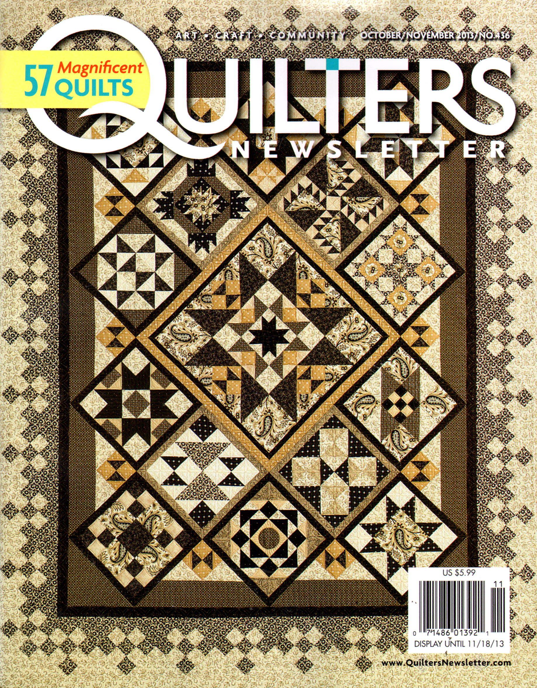 Quilters-Newsletter October 01, 2013 Issue Cover