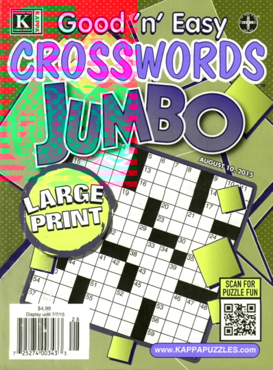 Good N Easy Crosswords Jumbo August 10, 2015 Issue Cover