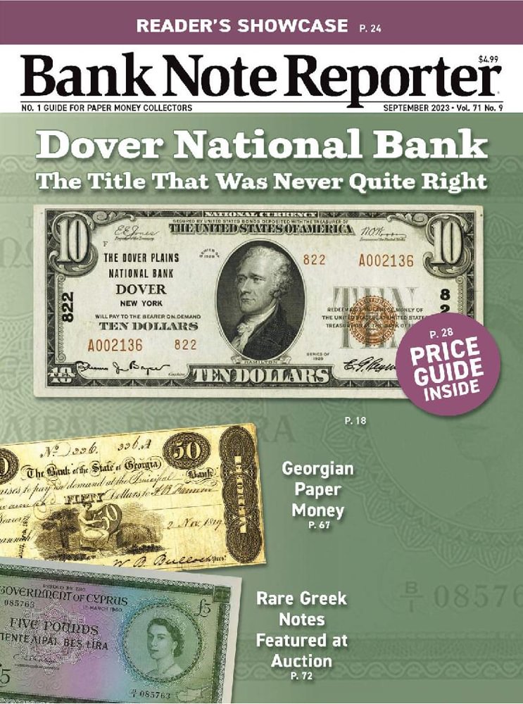 Bank-Note-Reporter September 01, 2023 Issue Cover