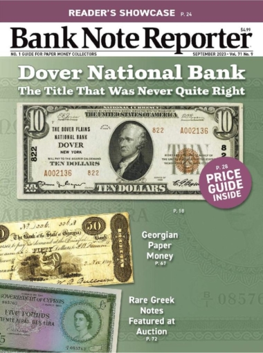 Bank Note Reporter September 01, 2023 Issue Cover