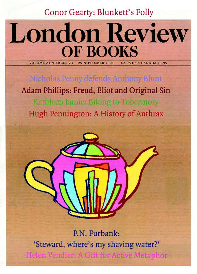 London-Review-Of-Books November 01, 2001 Issue Cover