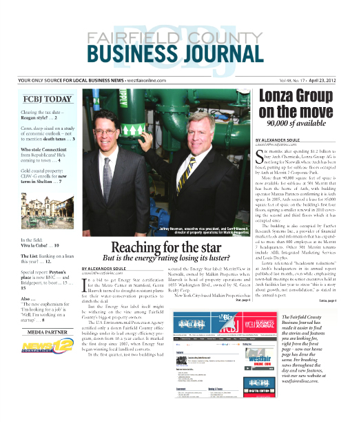 Fairfield-County-Business-Journal April 23, 2012 Issue Cover