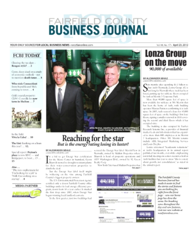 Fairfield County Business Journal April 23, 2012 Issue Cover