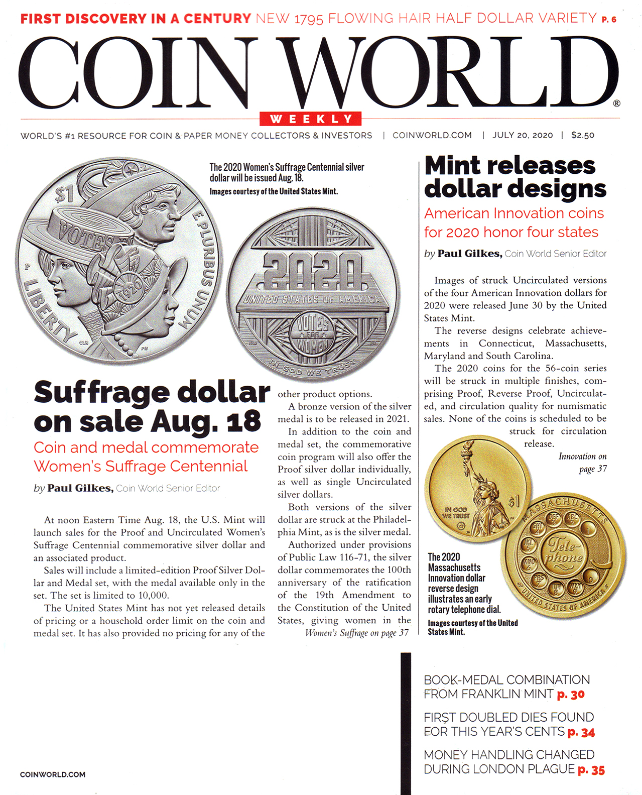 Coin-World-Weekly July 20, 2020 Issue Cover